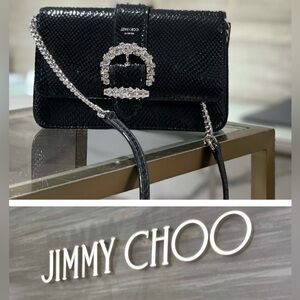 Jimmy Choo Swarovski Cheri Lizard
Print Sm Chain Crossbody Authentic